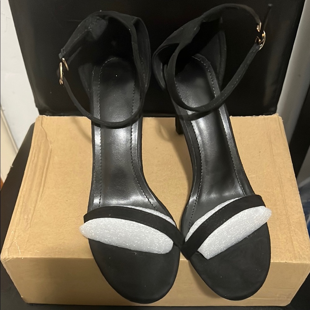 Elegant Black Women's Strap Heels